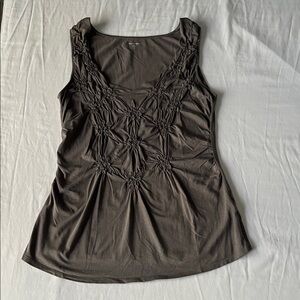Garnet Hill Soft Elevated Gray Brown Sleeveless Top Size XS